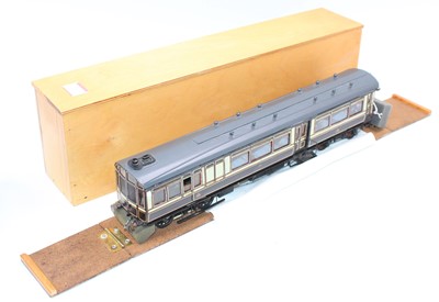 Lot 260 - LNWR steam railmotor, 0 gauge, lined ‘plum &...