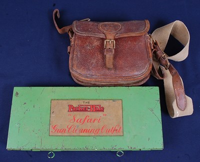 Lot 283 - A brown stitched leather cartridge bag, naming...