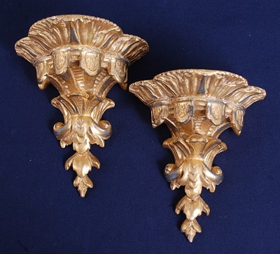 Lot 2427 - * A pair of 19th century giltwood wall...