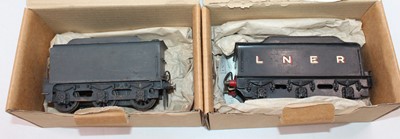 Lot 309 - Two 0 gauge LNER 6-wheeled tenders, coarse...