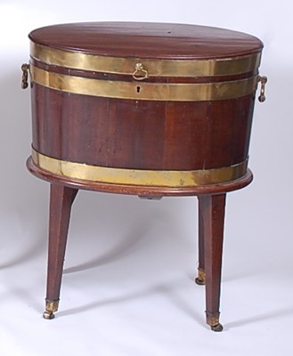Lot 2222 - * A Regency coopered mahogany and brass bound...