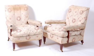 Lot 2642 - A pair of Howard & Sons Ltd mahogany framed...
