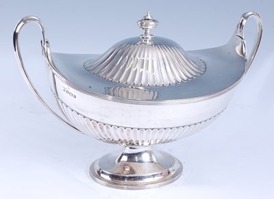 Lot 2171 - A late Victorian silver pedestal sauce tureen...