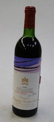 Lot 1014 - Château Mouton Rothschild, 1980, Pauillac, one...