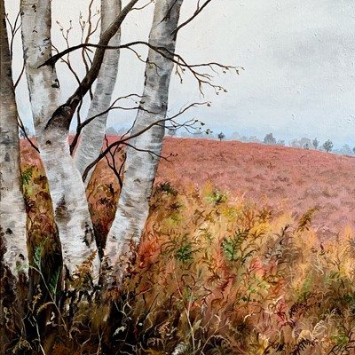 Lot 24 - Ruth Simpson: Birch Trees & Bracken original...