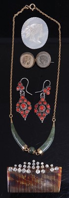 Lot 378 - Mixed lot to include carved mother-of-pearl...