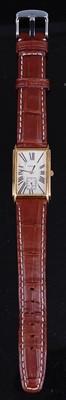 Lot 390 - A Tissot gents gold plated quartz tank watch...