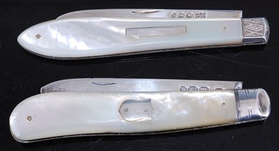 Lot 393 - A late Victorian silver and mother-of-pearl...
