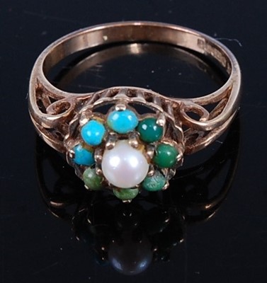 Lot 436 - A Victorian style 9ct gold, half pearl and...
