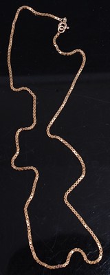 Lot 460 - A modern yellow metal fine boxlink neck chain,...