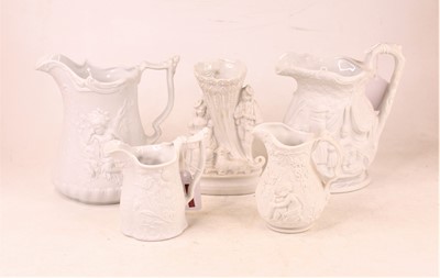 Lot 219 - A Portmeirion parian jug, relief moulded with...
