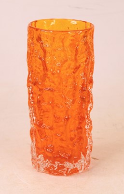 Lot 229 - A Whitefriars style orange tinted glass bark...