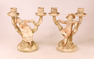 Lot 254 - A pair of late Victorian Hadley's Worcester...