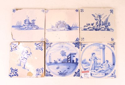 Lot 255 - A collection of six 18th/19th century Delft...