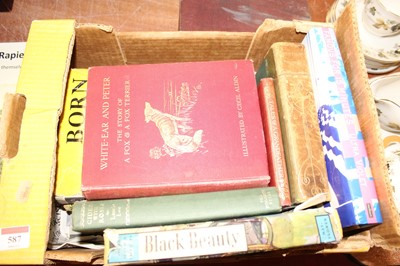 Lot 587 - A box of various books to include Cider with...