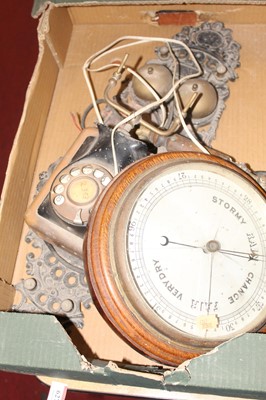 Lot 629 - An early 20th century oak cased wall barometer,...