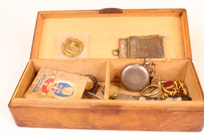 Lot 319 - An early 20th century oak glove-box and...