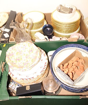 Lot 639 - Two boxes containing a Royal Crown Derby...