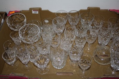 Lot 649 - A box of various cut glass drinking glasses