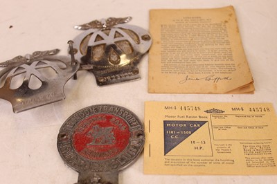 Lot 357 - A London Transport motor club central road...