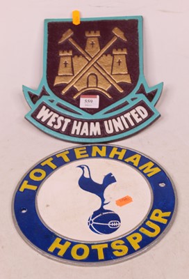 Lot 559 - A cast iron advertising sign for Tottenham...