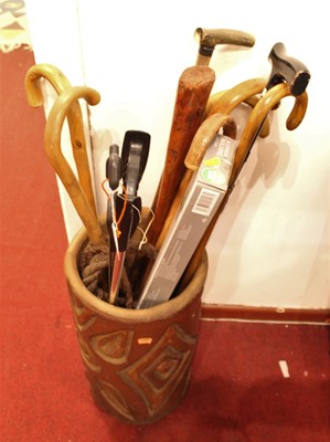 Lot 534 - A quantity of various walking sticks in...