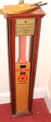 Lot 539 - A Hunts County cricket bat signed by Geoffrey...