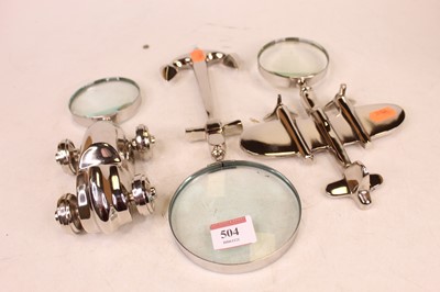 Lot 504 - A modern novelty magnifying glass, the handle...