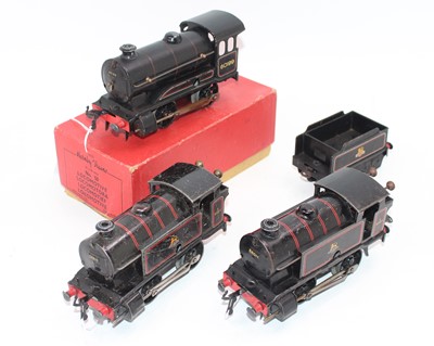 Lot 351 - Three Hornby BR black lined clockwork 0-4-0...