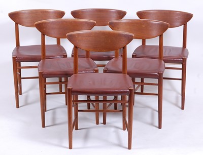 Lot 535 - A set of six Danish 1960s teak bar back dining...