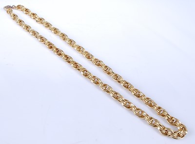 Lot 2313 - An 18ct yellow gold heavy rope style chain,...