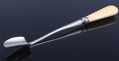 Lot 2100 - A George III silver stilton scoop, of typical...