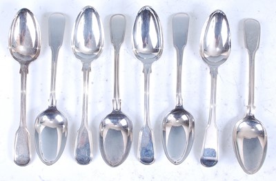 Lot 2088 - A harlequin set of eight 19th century silver...