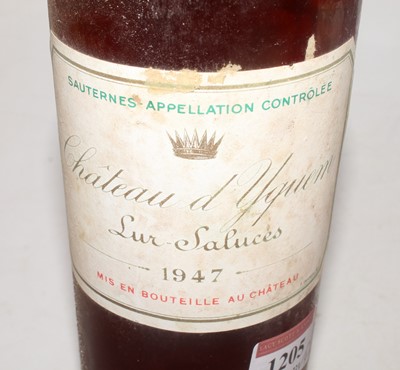 Lot 1205 - Château d'Yquem, 1947, Sauternes, four bottles