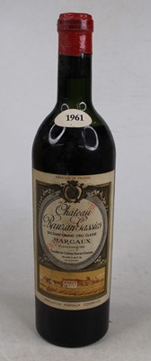 Lot 1037 - Château Rauzan Gassies, 1961, 2me grand cru...