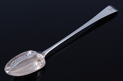 Lot 2115 - A George III silver straining spoon, in the...