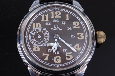Lot 13 - An Omega military issue steel cased wristwatch,...