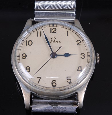 Lot 229 - An Omega R.A.F. pilots steel cased wristwatch,...