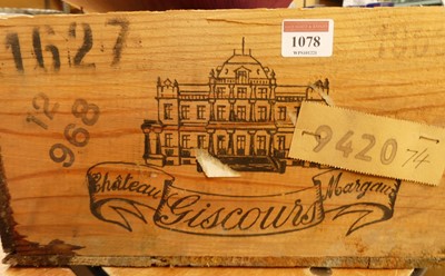 Lot 1078 - Château Giscours, 1966, Margaux, twelve...
