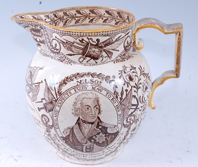 Lot 154 - An early 19th century Nelson commemorative jug,...