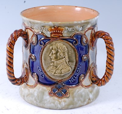 Lot 161 - A Royal Doulton stoneware tyg, circa 1905,...