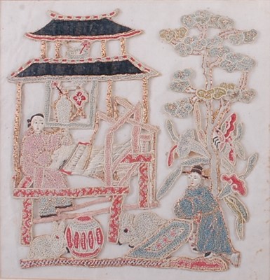 Lot 2458 - * A probably 19th century Chinese embroidery...