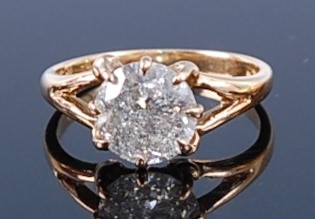 Lot 2347 - An 18ct yellow gold diamond single stone ring,...