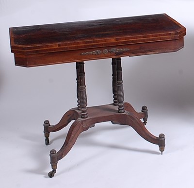 Lot 2640 - A Regency rosewood and rosewood crossbanded...