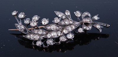 Lot 2345 - A 19th century yellow and white metal diamond...
