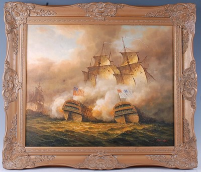 Lot 168 - James Hardy, 20th century, Battle of Trafalgar,...