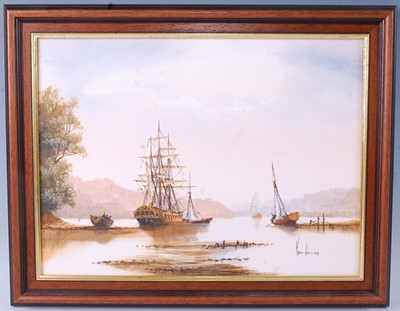Lot 178 - Ken Hammond, (British b.1948), Ships in a...