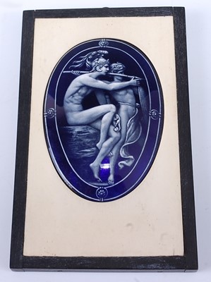 Lot 2432 - A Limoges enamel plaque, of convex oval form,...