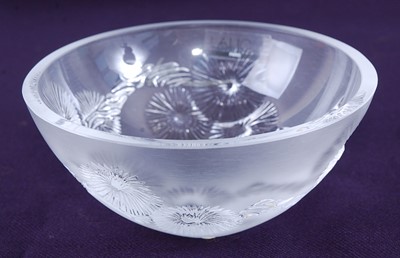 Lot 2064 - A Lalique crystal China Mood bowl, carved in...