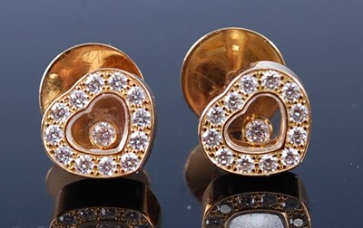 Lot 2371 - A pair of Chopard 18ct gold 'Happy Diamonds'...